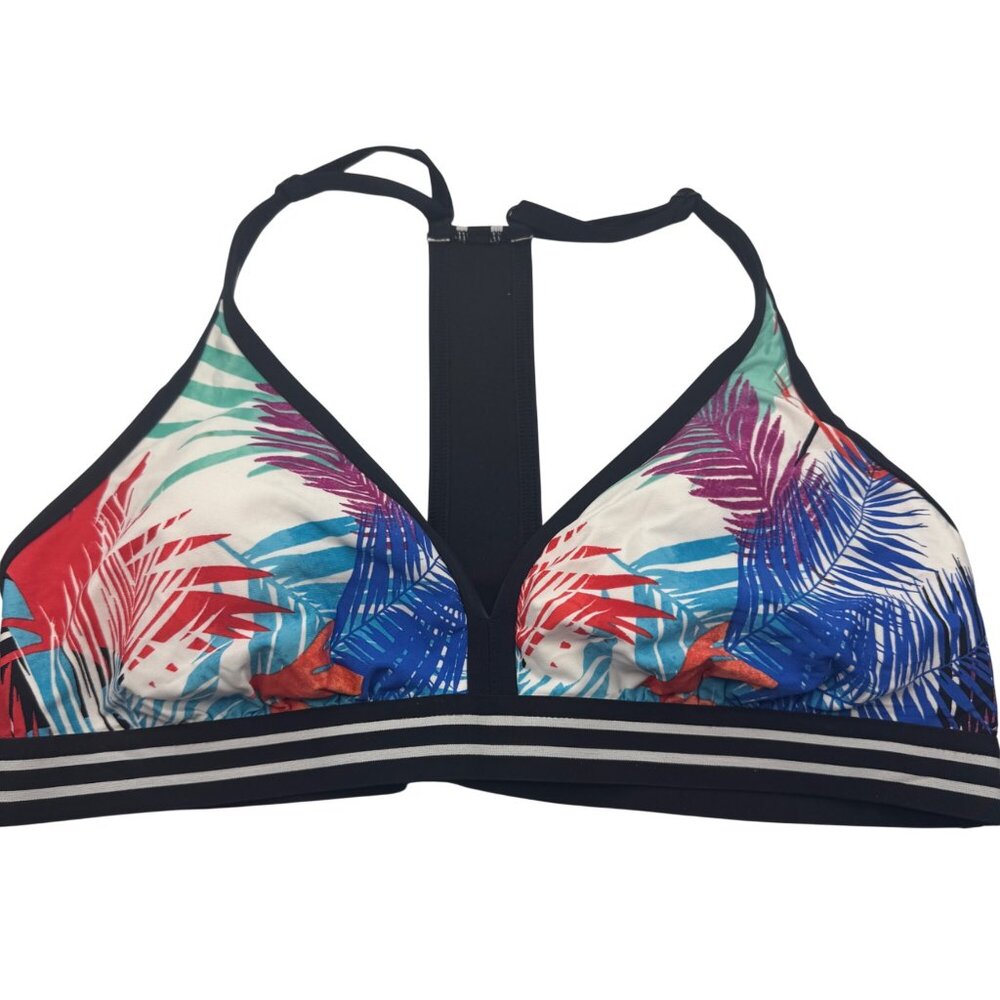 Jag Womens Bikini Top Multicolor Palm Print Size XL  Adjustable Straps NEW - Picture 3 of 6